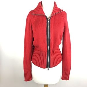 Tommy Hilfiger Full Zip Red‎ Cardigan Knit Sweater